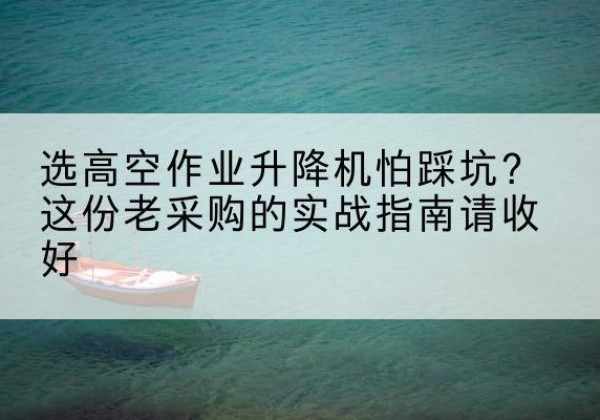 上虞高空作业升降机厂家推荐-选高空作业升降机怕踩坑？这份老采购的实战指南请收好